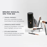 Thumbnail for Morphe Rose Away Makeup Brushes - 6 Piece Makeup Brush Set of Eye and Face Brushes - Made with Synthetic Bristles and Includes Makeup Brush Case (6 Count)