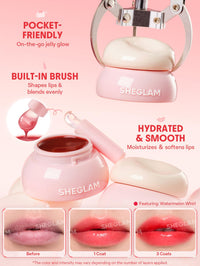 Thumbnail for SHEGLAM Hydra Jelly Pocket Lip Jam Hydrating Nourishing Lip Gloss Moisturizing Lip Makeup-Strawberry Splash
