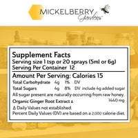 Thumbnail for Mickelberry Gardens Immune Support Ginger Honey Spray – Organic Ginger Shots & Syrup for Immunity Boost, Digestive Health, and Wellness – 2 Oz