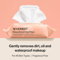 Thumbnail for Honest Beauty Fragrance Free Cleansing Makeup Remover Facial Wipes | Plant Based, Hypoallergenic, Gentle for Sensitive Skin | 90 Count
