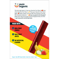 Thumbnail for Pure Organic, Layered Fruit Bars, Strawberry Banana, Gluten Free and Vegan Fruit Snacks, 6.2oz Box (12 Count)