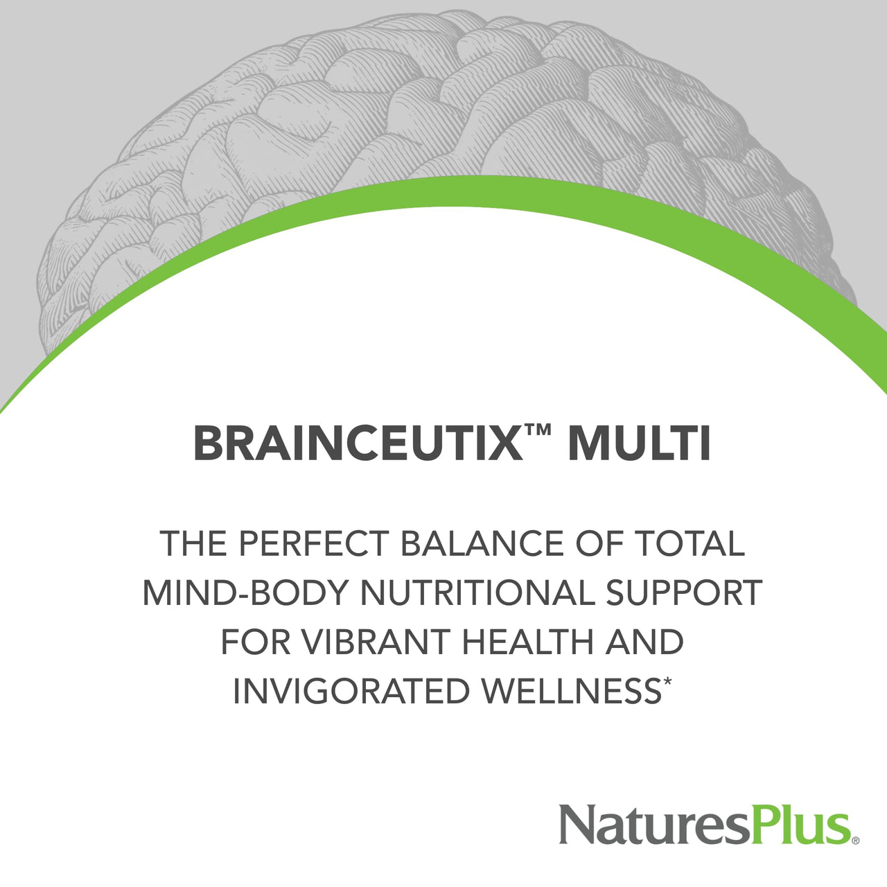 NaturesPlus BrainCeutix Multivitamin Capsules - 90 Capsules - Supports Cognition, Concentration & Clarity - Enhances Memory - Vegan, Gluten Free, Non-GMO - 30 Servings