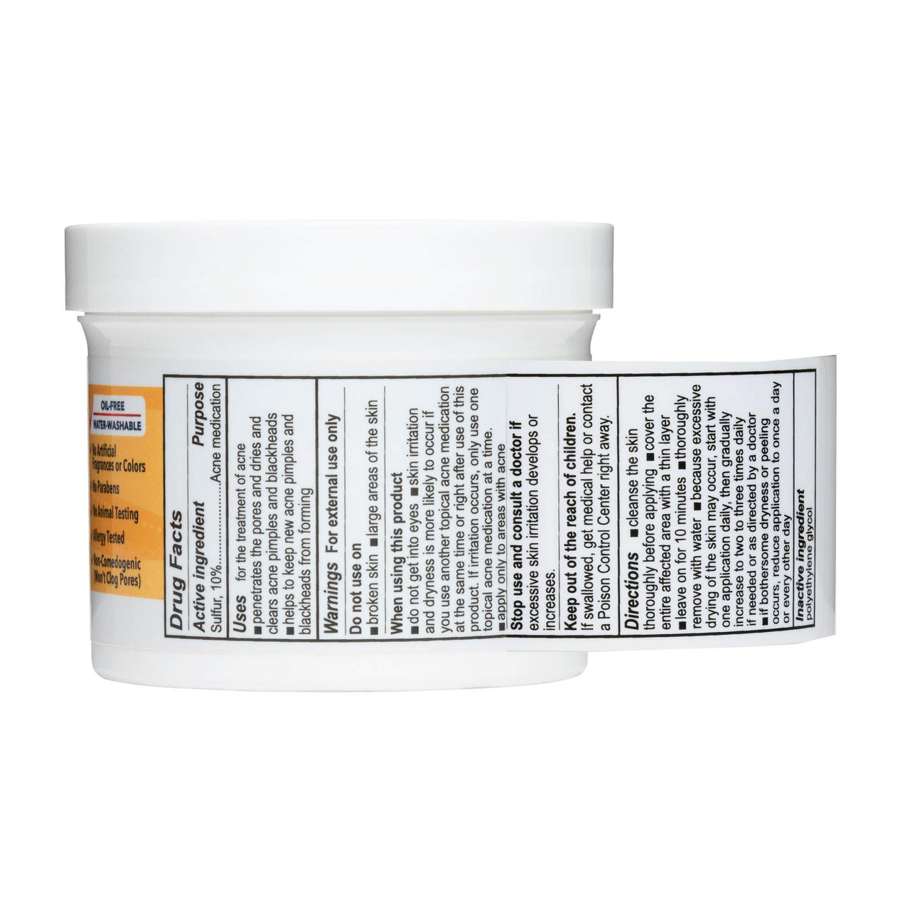 De La Cruz Sulfur Ointment - Cystic Acne Treatment for Face and Body - Daily 10 Min Spot Treatment Mask - Safe and Effective Game Changing Hormonal Acne Treatment That Clears Up Pimples 5.5 OZ.