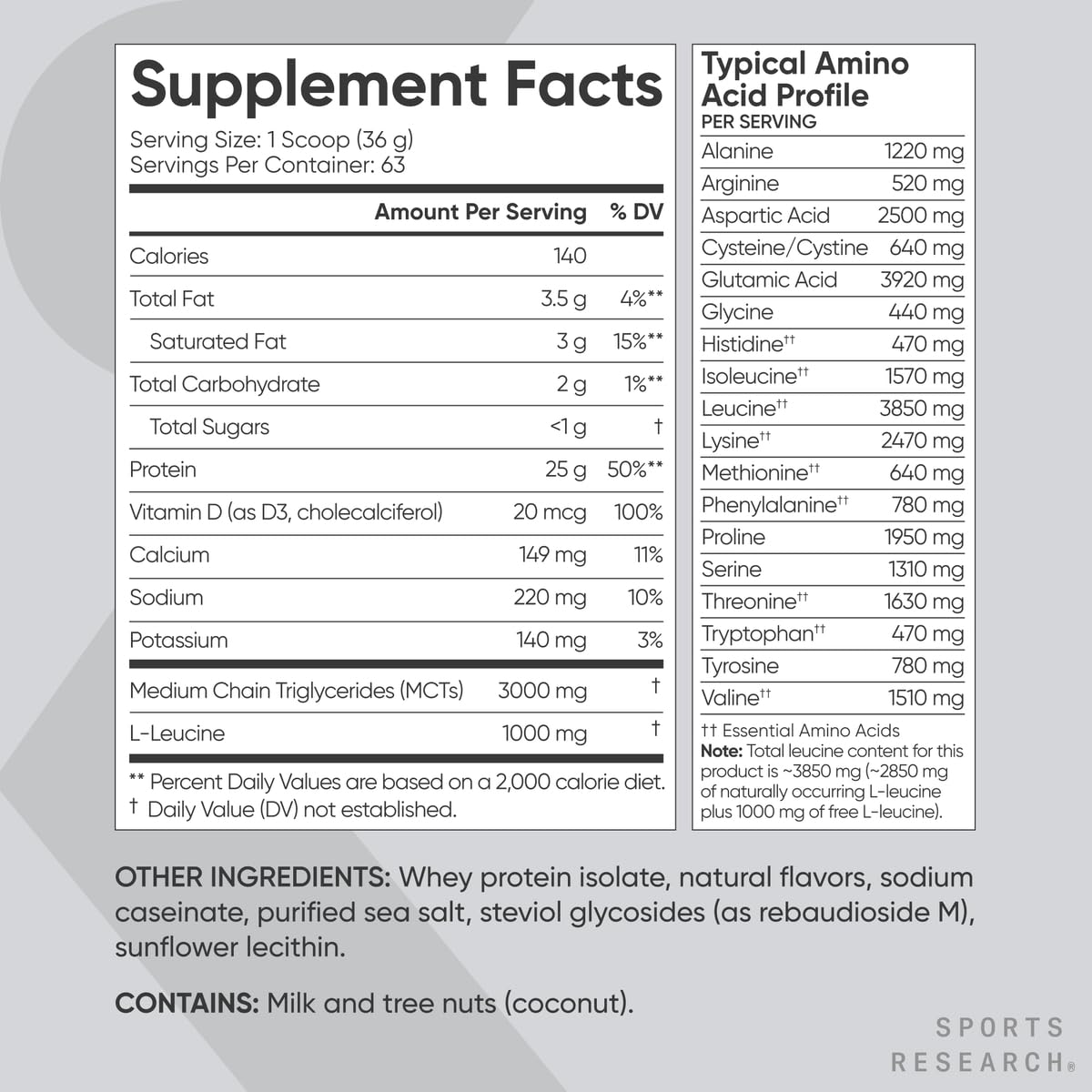 Sports Research® Creamy Vanilla Whey Protein (63 Servings), Variety Hydrate Electrolytes with Vitamins & Minerals (16 Packets) and Creatine Monohydrate (100 Servings)