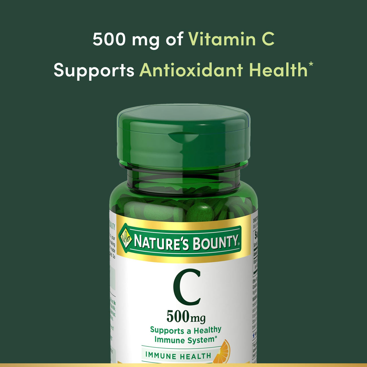 Nature's Bounty Vitamin C Tablets, Vitamin Supplement, Supports a Healthy Immune System, 500mg, 100 Count