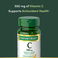 Thumbnail for Nature's Bounty Vitamin C Tablets, Vitamin Supplement, Supports a Healthy Immune System, 500mg, 100 Count