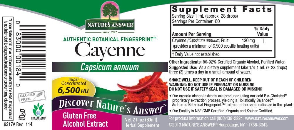 NATURE'S ANSWER, Cayenne Capsicum Tincture - 2 fl oz