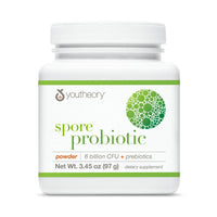 Thumbnail for Youtheory Spore Probiotic Powder - Vegan Gut Health Supplement for Men & Women* - 6 Billion CFU - Dairy, Soy & Gluten Free - 3.45 oz