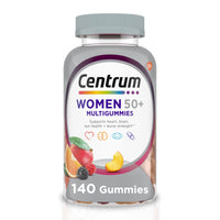 Thumbnail for Centrum MultiGummies for Women 50 Plus, Multivitamin/Multimineral Supplement with Vitamins D3, E, B6, and B12, Assorted Fruit Flavor - 140 Count
