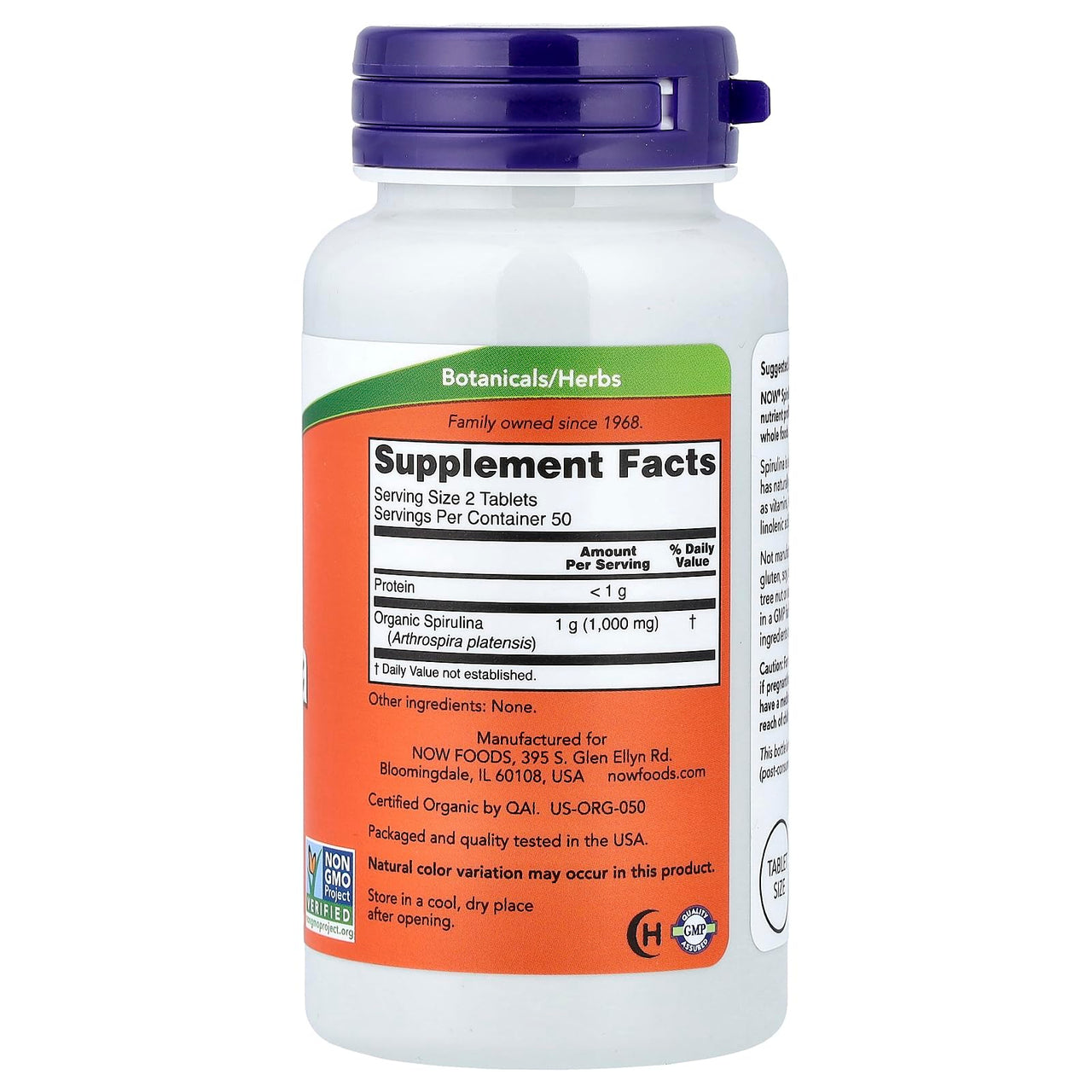 Now Foods Organic Spirulina Tablets, 100 Tablets