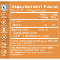 Thumbnail for The Vitamin Shoppe Black Seed Oil 1000mg - Immune Health & Antioxidant | 3% Thymoquinone Cold-Pressed | 60 Vegan Softgels | Non-GMO