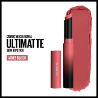 Thumbnail for MAYBELLINE Color Sensational Ultimatte Matte Lipstick, Non-Drying, Intense Color Pigment, More Blush, Rose Pink, 1 Count