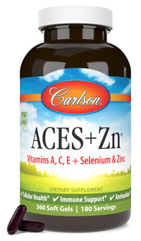 Thumbnail for Carlson - ACES + Zn, Vitamins A, C, E + Selenium & Zinc, Multivitamin with Zinc, Cellular Health & Immune Support, Selenium Multivitamin, Antioxidant, 360 Softgels