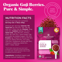Thumbnail for Navitas Organics Goji Berries – For Smoothies, Trail Mix, Baked Goods, Oatmeal & More – Vitamin A, Antioxidants, Fiber – Wolfberry - USDA Organic, Non GMO, Gluten Free, Vegan (8oz. Bag, 8 Servings)