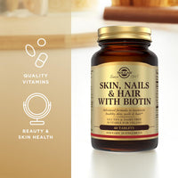 Thumbnail for Solgar Skin, Nails & Hair with Biotin - 60 Tablets - with Vitamin C to Promote Healthy Collagen Production - 30 Servings