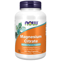 Thumbnail for NOW Supplements, Magnesium Citrate, Enzyme Function*, Nervous System Support*, 120 Veg Capsules