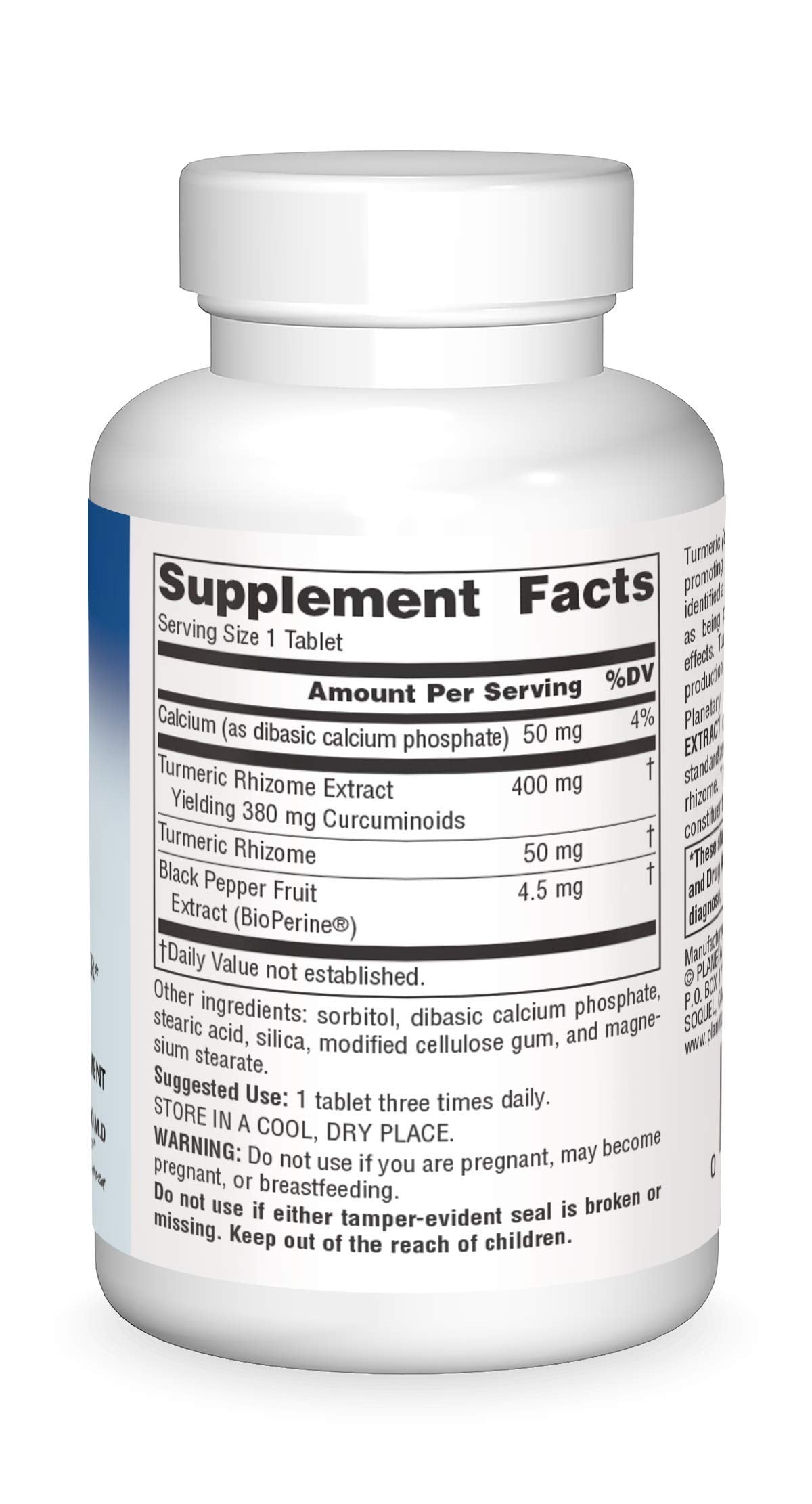 Planetary Herbals Full Spectrum Turmeric Extract Tablets, 450 mg, 60 Count