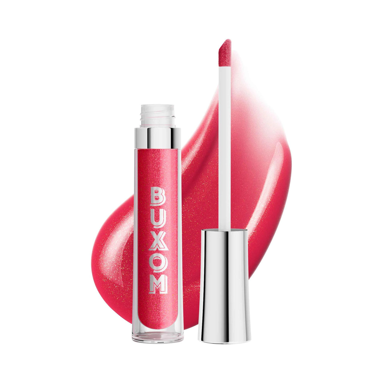 Buxom Full-On Plumping Lip Polish, Tinted Lip Plumper Gloss with Peptides & Vitamin E, High-Shine Lip Gloss that Nourishes, Vegan, AW Nicole (Raspberry Pink with Golden Shimmer)