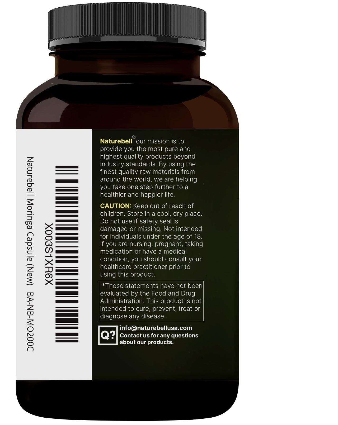 NatureBell Pure Moringa Capsules 8,000mg Per Serving (2 Pack) | Made with Moringa Powder Organic, 480 Capsules – Green Superfood, Skin Health, & Immune Support – Non-GMO, Gluten Free, 8 Month Supply