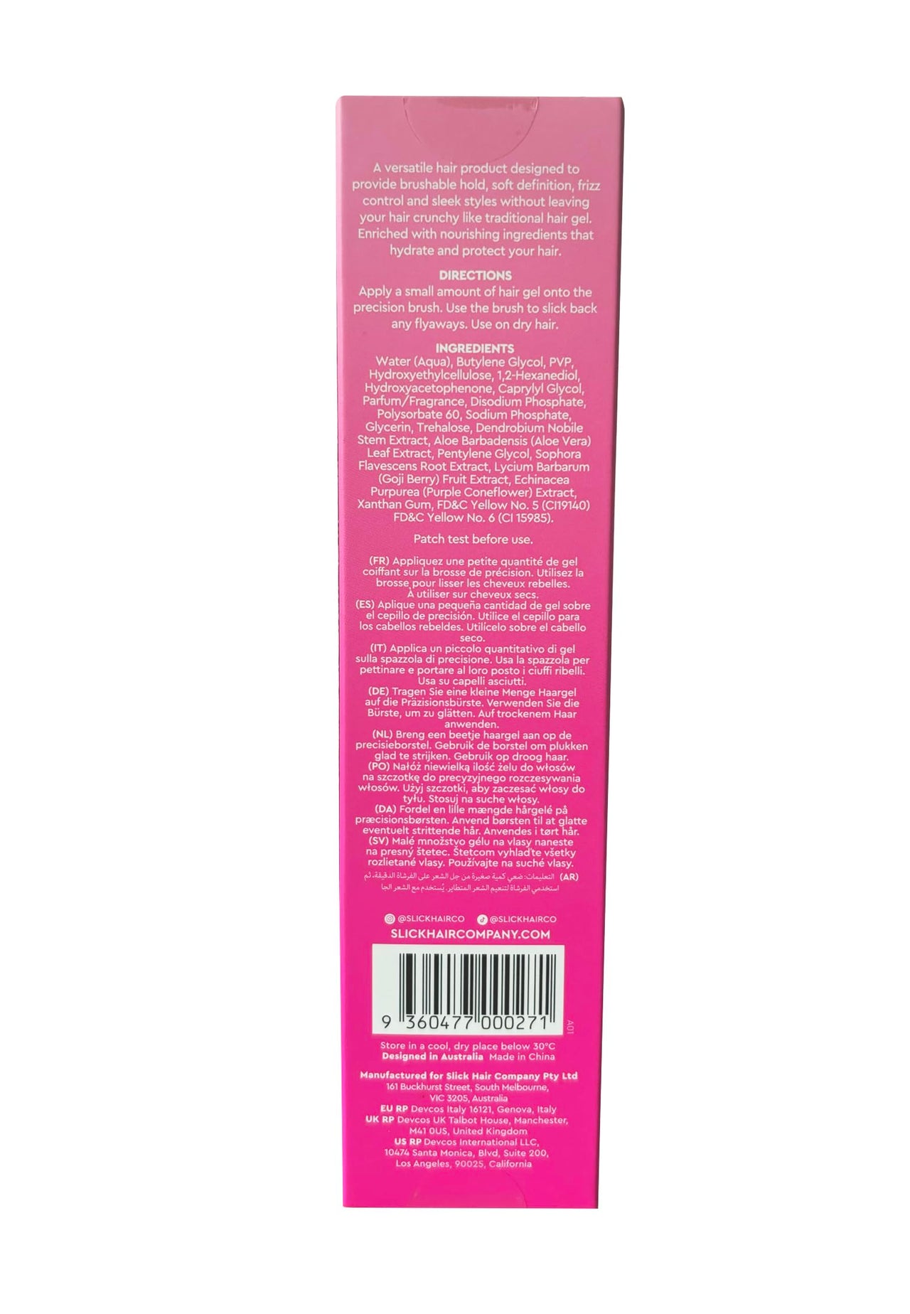 SlickHair Anti-Flyaway Gel Duo, Gel Duo with precision brush for Flyaways, Anti-Flyaway Gel Duo for Women and Children, Refreshes and Nourishes Hair, Strong Hold, Non Flakey and Non Greasy - 100ml