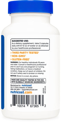 Thumbnail for Nutricost Magnesium Orotate Capsules 1000mg, 120 Caps - 60 Servings, 500mg Per Capsule, Non-GMO, Gluten Free