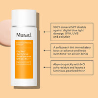Thumbnail for Murad Environmental Shield City Skin Age Defense Broad Spectrum SPF 50-100% Mineral Sunscreen - Blue Light Defense - SPF 50 Environmental Defense Sunscreen - Light Sunscreen for Face, 1.7 Fl Oz