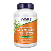 Thumbnail for NOW Foods Supplements, Silymarin Milk Thistle Extract 300 mg with Artichoke and Dandelion, Double Strength, Supports Liver Function*, 200 Veg Capsules