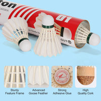 Thumbnail for Philonext Goose Feather Badminton Shuttlecocks Birdies, 12 Pack Hight Speed Training Badminton Balls with Great Stability for Indoor Outdoor Sports Activities