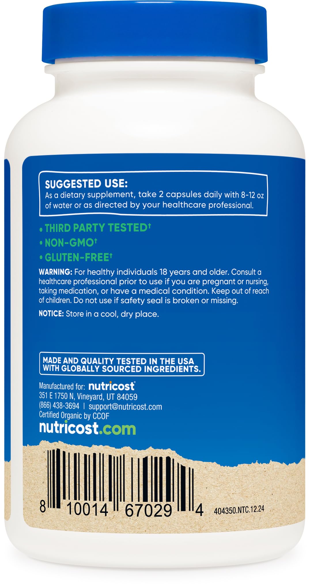 Nutricost Reishi Mushroom Capsules 1500mg, 60 Servings - CCOF Certified Made with Organic Reishi Mushroom, Vegetarian, Gluten Free, 750mg Per Capsule, 120 Capsules