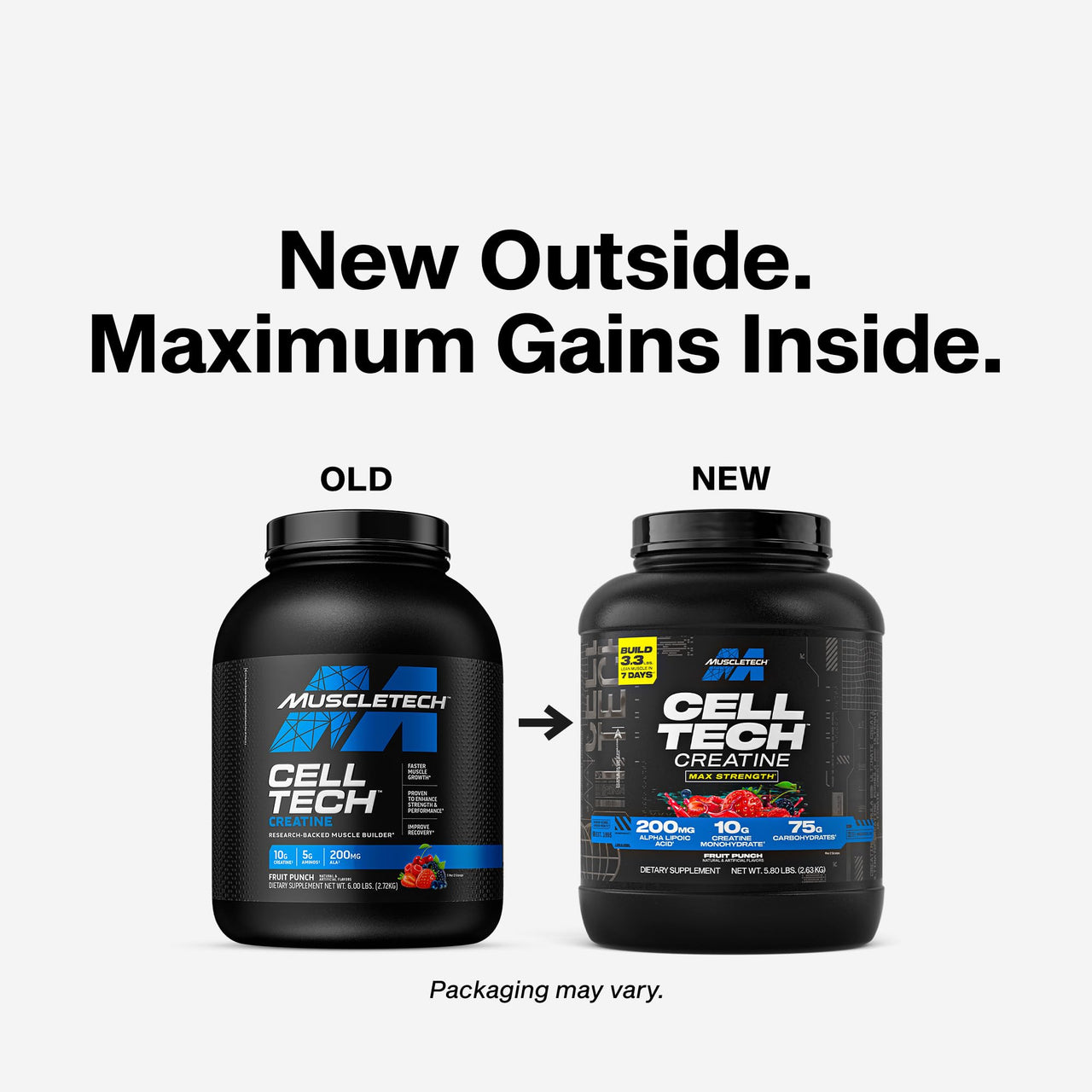 Creatine Monohydrate Powder | MuscleTech Cell-Tech Creatine Powder | Post Workout Recovery Drink | Muscle Builder for Men & Women | Musclebuilding Creatine Supplements | Fruit Punch, 6 lbs (56 Serv)
