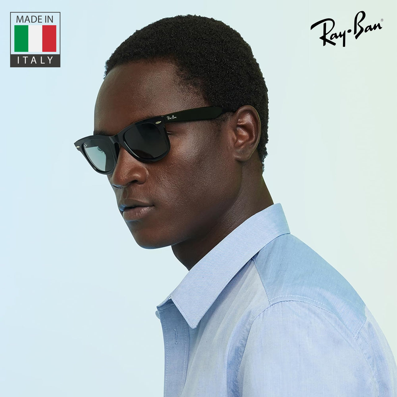 Ray-Ban RB2132 NEW WAYFARER CLASSIC POLARIZED Square Shaped Sunglasses for Men & Women – Includes Official Rayban Eyewear Kit – Ideal Formal & Casual Wear Sunglasses – Green Lens