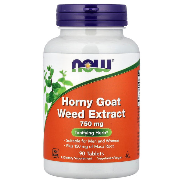 NOW Foods Horny Goat Weed 750 Mg 90-Tablets