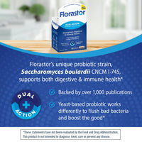 Thumbnail for Florastor Probiotics for Digestive and Immune Health, 30 Capsules, Probiotics for Women & Men, Helps Flush Out Bad Bacteria, Boosts The Good with Our Unique Strain Saccharomyces Boulardii
