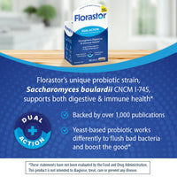 Thumbnail for Florastor Probiotics for Digestive and Immune Health, 100 Capsules, Probiotics for Women & Men, Helps Flush Out Bad Bacteria, Boosts The Good with Our Unique Strain Saccharomyces Boulardii