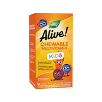 Thumbnail for Nature's Way Alive! Children's Daily Chewable Multivitamin Supports Bone, Eye, Immune Health*, Orange and Berry Fruit Flavored, Gluten Free, 120 Tablets