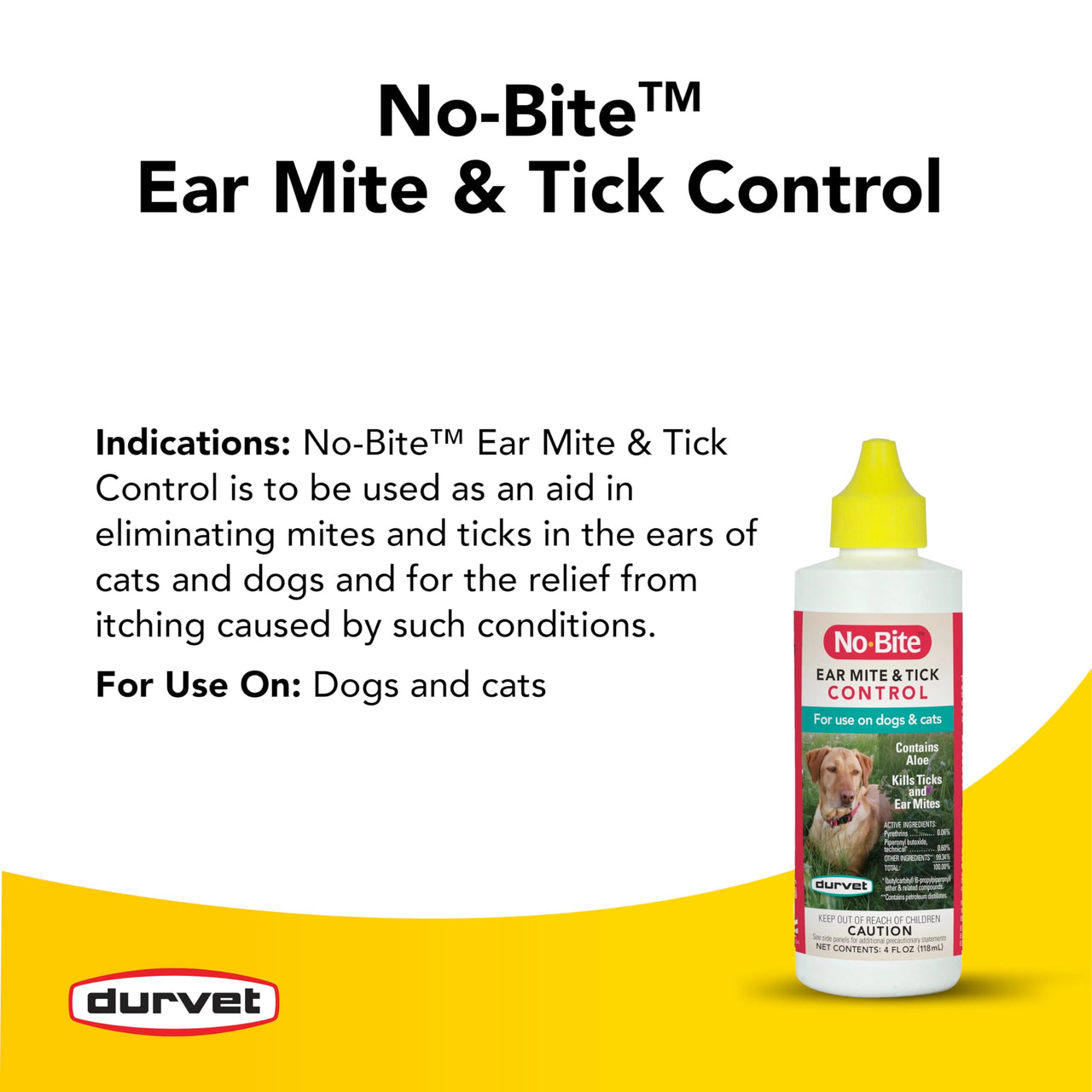 Durvet 011-1165 No-Bite Flea & Tick Ear Mite Control, 4 oz