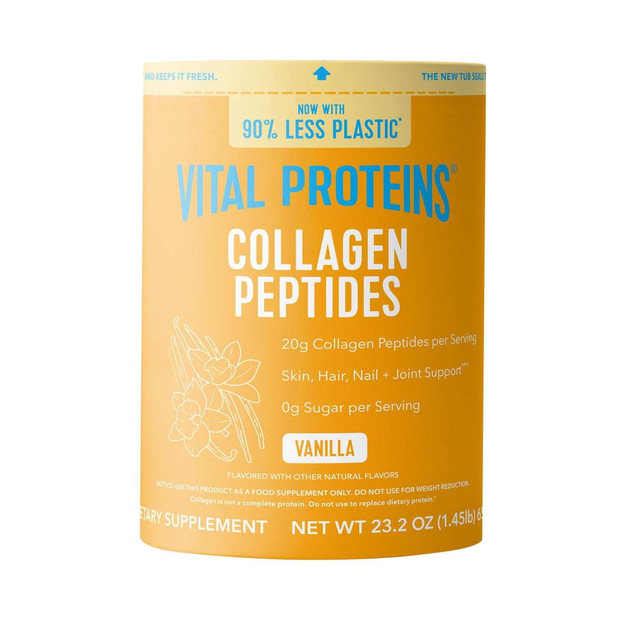 Vital Proteins Collagen Peptides Powder - Grass Fed Collagen Peptides for Hair, Nail, Skin, Bone & Joint Health, Vanilla, 23.2 Ounces