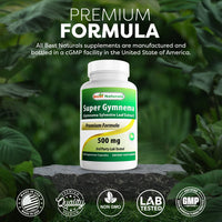 Thumbnail for Best Naturals Gymnema Sylvestre Extract 500 mg 120 Vegetarian Capsules - Contains Minimum of 25% Gymnemic Acid (Pack of 2)
