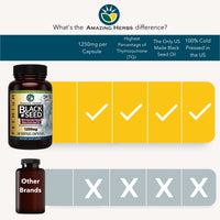 Thumbnail for Amazing Herbs Premium Black Seed Oil Capsules - High Potency, Cold Pressed Nigella Sativa Aids in Digestive Health, Immune Support & Brain Function - 60 Count, 1250mg