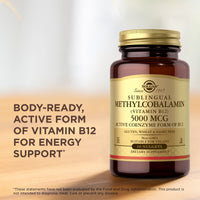 Thumbnail for Solgar Methylcobalamin (Vitamin B12) 5000 mcg, 60 Nuggets (Pack of 3) - Cherry Flavor - Supports Energy Metabolism - Body-Ready, Active Form - Non-GMO, Vegan, Gluten Free - 180 Total Servings
