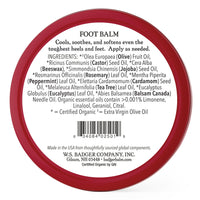 Thumbnail for Badger Foot Balm, 100% Organic Foot Cream for Dry Cracked Heels and Feet, Fast Acting Foot Care for Women & Men, All-Natural Cracked Heel Treatment, 2 oz Tin, 2-Pack