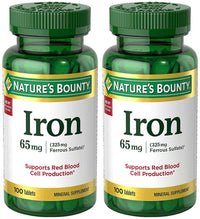 Thumbnail for Iron 65 mg (325 mg Ferrous Sulfate), 2 Bottles (100 Count)