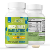 Thumbnail for Bariatric Choice Once-Daily Bariatric Multivitamin with 45 mg of Iron | Easy to Swallow Capsule | Vitamin for Bariatric Surgery Patients | 90 Count (3-Month Supply)