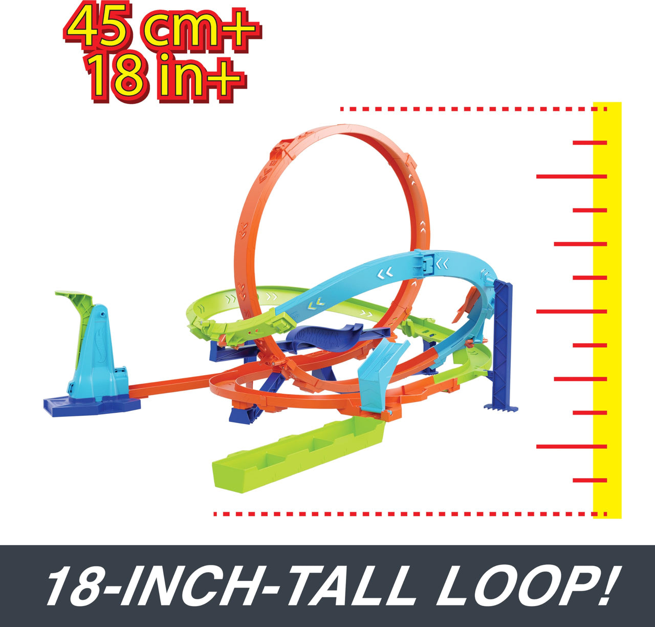 Hot Wheels Toy Car Track Set, Action Loop Cyclone Challenge Track Set, 2 Ways to Play & Easy Storage, with 1:64 Scale Toy Car