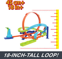 Thumbnail for Hot Wheels Toy Car Track Set, Action Loop Cyclone Challenge Track Set, 2 Ways to Play & Easy Storage, with 1:64 Scale Toy Car