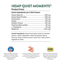 Thumbnail for NaturVet Quiet Moments Calming Aid Dog Supplement, Helps Promote Relaxation, Reduce Stress, Storm Anxiety, Motion Sickness for Dogs (Quiet Moments Plus Hemp, 180 Soft Chews)