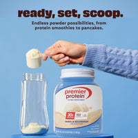 Thumbnail for Premier Protein Powder, Vanilla Milkshake, 30g Protein, 1g Sugar, Gluten Free, No Soy, 40.2 oz (29 Servings)