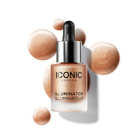 Thumbnail for ICONIC LONDON Illuminator | Liquid Highlighting Drops for a Radiant Glow, Cruelty-Free, Vegan Makeup, Original (Champagne Shimmer) 0.45 Fl oz
