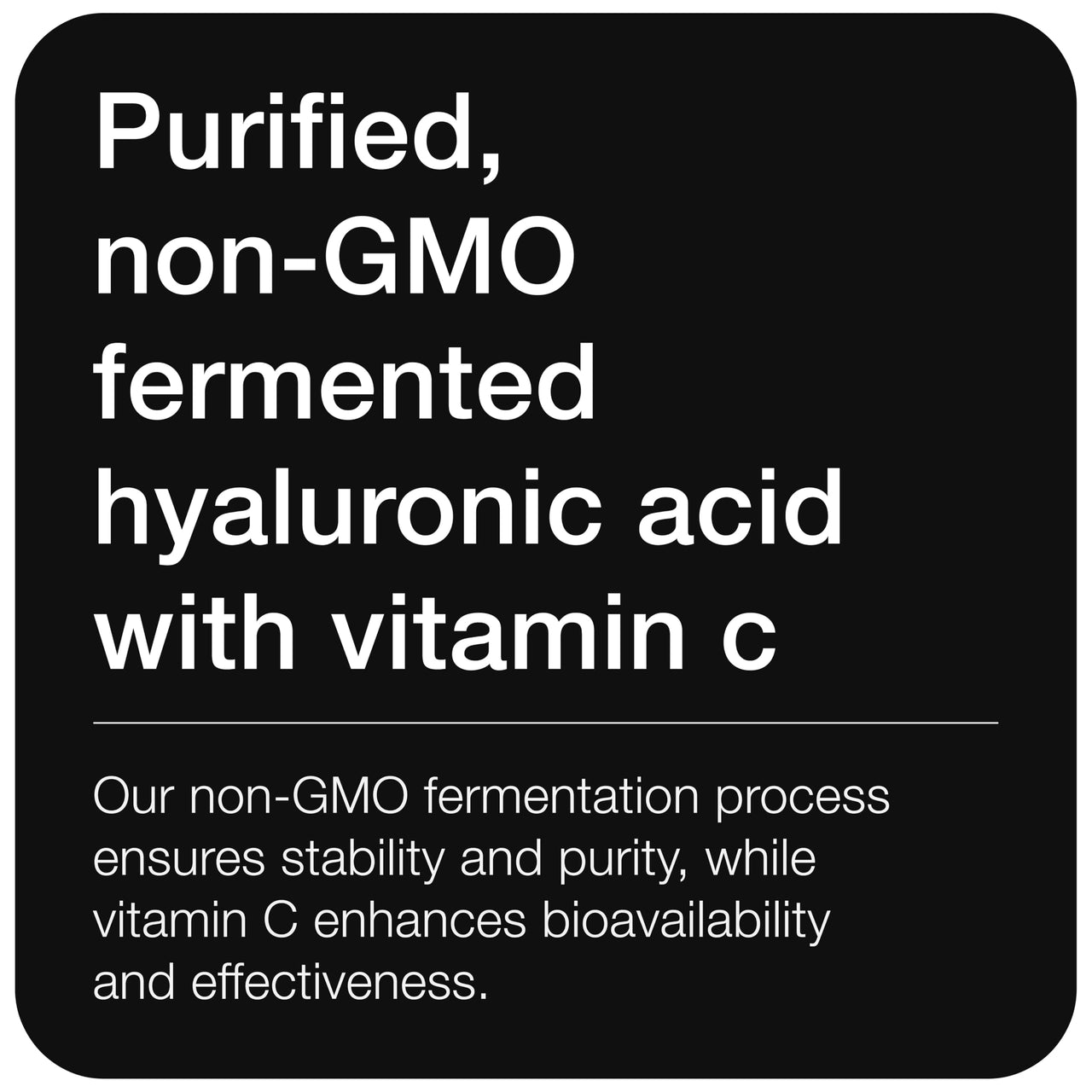 Ultra High Purity Hyaluronic Acid Capsules - 95%+ Highly Purified and Highly Bioavailable - 275mg Formula - Non-GMO Fermentation - High Strength with Vitamin C - 180 Capsules