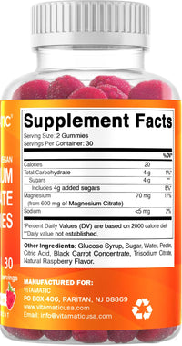 Thumbnail for Vitamatic Magnesium Gummies 600mg per Serving – 60 Vegan Count for Relaxation, Muscle, Bone, and Energy Support